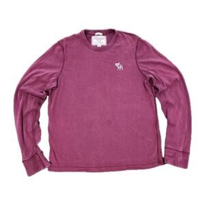 Vintage Abercrombie & Fitch Shirt Mens L 90s Y2K Muscle Fit Burgundy